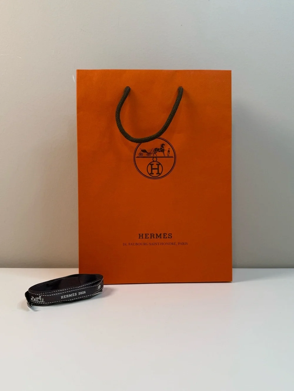 Hermès Orange Shopping Gift Bag Ribbon Luxury Boutique Packaging Set